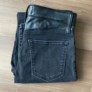 Abercrombie & Fitch black washed denim with leather waist size 26L